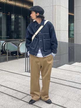 「CPCM（シーピーシーエム）のアイテム（デニムジャケット）」を使った、Genki Nakamuraさん（メンズ・179cm）の冬コーディネート