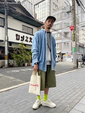 「REMAKE ITEMのアイテム」を使った、Genki Nakamuraさん（メンズ・179cm）の春コーディネート