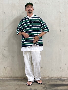 「DRIES VAN NOTEN（ドリスヴァンノッテン）のアイテム（パンツ）」を使った、Genki Nakamuraさん（メンズ・179cm）の夏コーディネート
