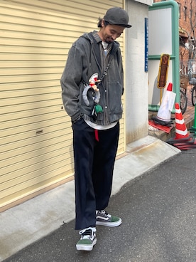 「CPCM（シーピーシーエム）のアイテム（デニムジャケット）」を使った、Genki Nakamuraさん（メンズ・179cm）の春コーディネート