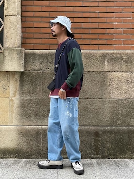「GEORGE COX（ジョージコックス）のアイテム」を使った、Genki Nakamuraさん（メンズ・179cm）の夏コーディネート