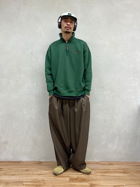 「oversize」｜「アイテム（スウェット）」を使った、Genki Nakamuraさん（メンズ・179cm）の秋コーディネート