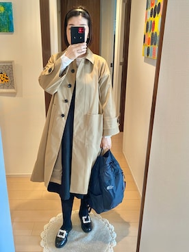 「モノトーン×ベージュ」｜リンゴさん（レディース・159cm）の春コーディネート