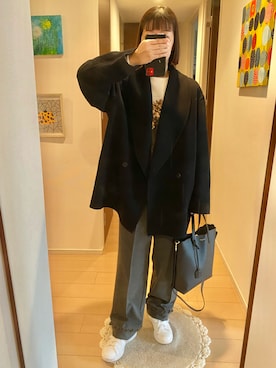 「ATON（エイトン）のアイテム」を使った、リンゴさん（レディース・159cm）の冬コーディネート