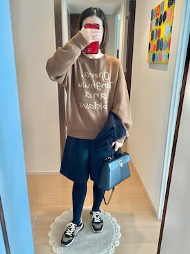 「キュロット」｜「アイテム（ブラウン系）」を使った、リンゴさん（レディース・159cm）の秋コーディネート