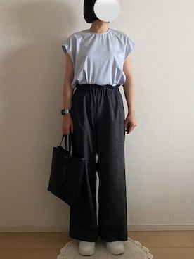 「OHGAのアイテム（トップス、ブルー系）」を使った、ringoさん（レディース・159cm）の夏コーディネート