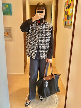 「LONGCHAMP（ロンシャン）のアイテム」を使った、リンゴさん（レディース・159cm）の秋コーディネート