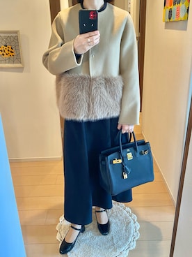 「OHGAのアイテム（ジャケット/アウター、ベージュ系）」を使った、ringoさん（レディース・159cm）の春コーディネート