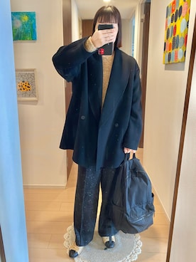 「ATON（エイトン）のアイテム」を使った、リンゴさん（レディース・159cm）の冬コーディネート