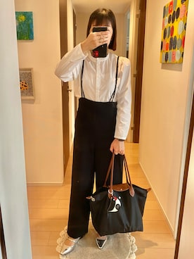 「LONGCHAMP（ロンシャン）のアイテム」を使った、リンゴさん（レディース・159cm）の秋コーディネート