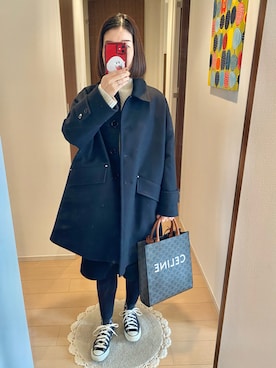 「MACKINTOSH」｜「アイテム（ステンカラーコート）」を使った、リンゴさん（レディース・159cm）の冬コーディネート