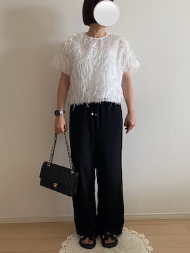 「OHGAのアイテム（トップス、ホワイト系）」を使った、ringoさん（レディース・159cm）の夏コーディネート