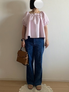 「OHGAのアイテム（トップス、ピンク系）」を使った、ringoさん（レディース・159cm）の春コーディネート