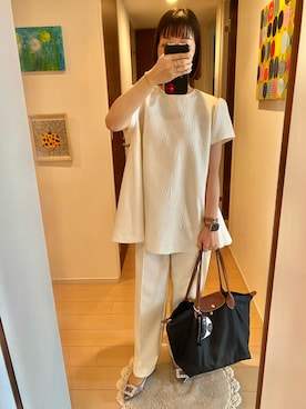 「LONGCHAMP（ロンシャン）のアイテム」を使った、リンゴさん（レディース・159cm）の秋コーディネート