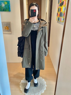 「WOOLRICH（ウールリッチ）のアイテム（その他アウター）」を使った、リンゴさん（レディース・159cm）の春コーディネート
