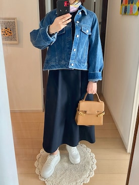 「OHGAのアイテム（ジャケット/アウター、ブルー系）」を使った、ringoさん（レディース・159cm）の春コーディネート