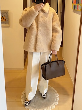 「THE ROW（ザロウ）のアイテム」を使った、リンゴさん（レディース・159cm）の冬コーディネート