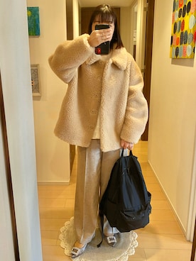 リンゴさん（骨格ウェーブ・レディース・159cm）の冬コーディネート