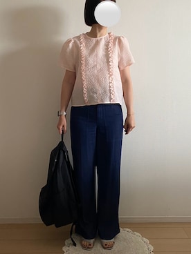 「OHGAのアイテム（トップス、ピンク系）」を使った、ringoさん（レディース・159cm）の夏コーディネート