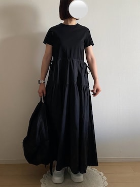 「OHGAのアイテム（ワンピース/ドレス、ブラック系）」を使った、ringoさん（レディース・159cm）の春コーディネート