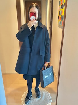 「MACKINTOSH」｜「アイテム（ステンカラーコート）」を使った、リンゴさん（レディース・159cm）の冬コーディネート