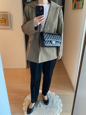 「THIRD MAGAZINEのアイテム（ジャケット/アウター、ベージュ系）」を使った、ringoさん（レディース・159cm）の春コーディネート