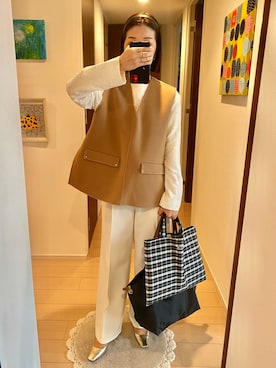 「LONGCHAMP（ロンシャン）のアイテム」を使った、リンゴさん（レディース・159cm）の秋コーディネート