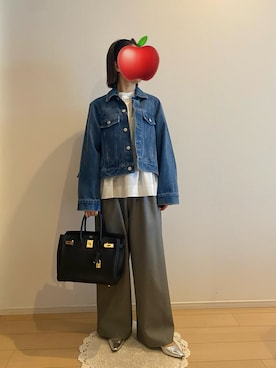 「OHGAのアイテム（ジャケット/アウター、ブルー系）」を使った、ringoさん（レディース・159cm）の春コーディネート