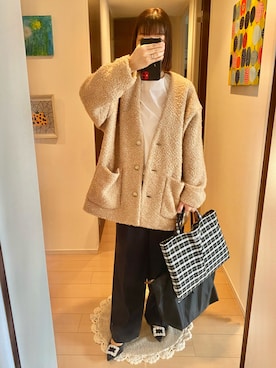 「LONGCHAMP（ロンシャン）のアイテム」を使った、リンゴさん（レディース・159cm）の秋コーディネート