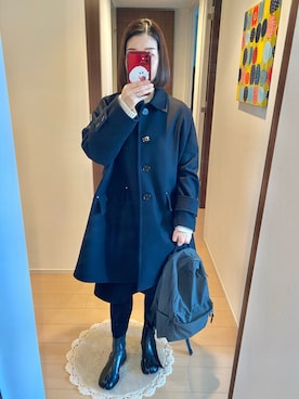 「MACKINTOSH」｜「アイテム（ステンカラーコート）」を使った、リンゴさん（レディース・159cm）の冬コーディネート