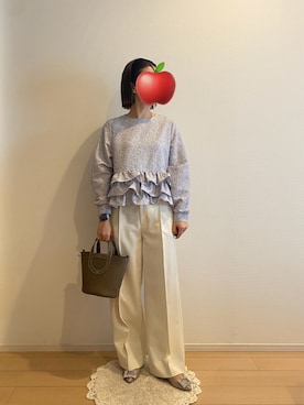 「OHGAのアイテム（トップス、ブルー系）」を使った、ringoさん（レディース・159cm）の春コーディネート