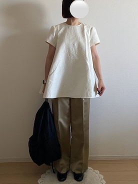 「OHGAのアイテム（トップス、ホワイト系）」を使った、ringoさん（レディース・159cm）の春コーディネート