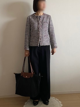 「LONGCHAMP（ロンシャン）のアイテム」を使った、ringoさん（レディース・159cm）の秋コーディネート