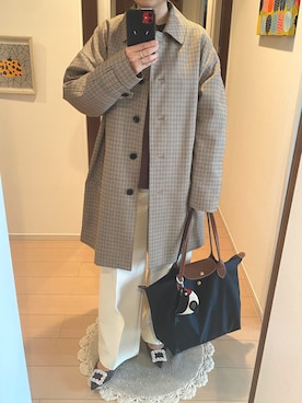 「OHGAのアイテム（ジャケット/アウター、ベージュ系）」を使った、ringoさん（レディース・159cm）の冬コーディネート