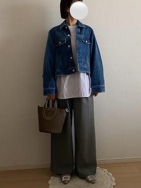 「OHGAのアイテム（ジャケット/アウター、ブルー系）」を使った、ringoさん（レディース・159cm）の春コーディネート