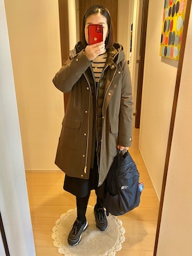 「WOOLRICH（ウールリッチ）のアイテム（その他アウター）」を使った、リンゴさん（レディース・159cm）の冬コーディネート