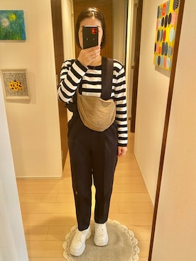 「モノトーン×ベージュ」｜リンゴさん（レディース・159cm）の秋コーディネート