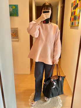 「LONGCHAMP（ロンシャン）のアイテム」を使った、リンゴさん（レディース・159cm）の秋コーディネート