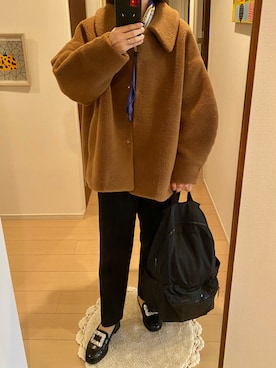 「OHGAのアイテム（ジャケット/アウター、ブラウン系）」を使った、ringoさん（レディース・159cm）の春コーディネート