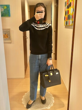 「HERMES（エルメス）のアイテム」を使った、リンゴさん（レディース・159cm）の秋コーディネート