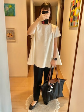 「LONGCHAMP（ロンシャン）のアイテム」を使った、リンゴさん（レディース・159cm）の秋コーディネート