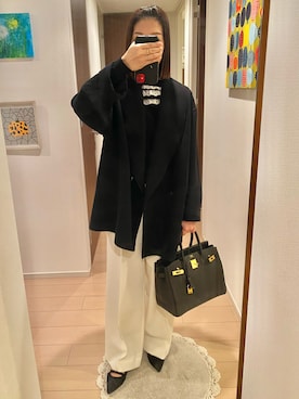 「HERMES（エルメス）のアイテム（バッグ）」を使った、リンゴさん（レディース・159cm）の冬コーディネート