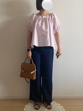 「OHGAのアイテム（トップス、ピンク系）」を使った、ringoさん（レディース・159cm）の夏コーディネート