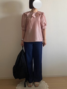 「OHGAのアイテム（トップス、ピンク系）」を使った、ringoさん（レディース・159cm）の春コーディネート