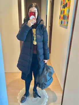 「キュロットパンツ」｜「アイテム（ジャケット/アウター）」を使った、リンゴさん（レディース・159cm）の冬コーディネート