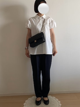 「OHGAのアイテム（トップス、ホワイト系）」を使った、ringoさん（レディース・159cm）の夏コーディネート