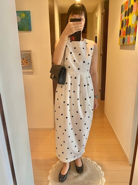 「ドットワンピ」｜リンゴさん（レディース・159cm）の秋コーディネート