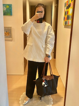 「LONGCHAMP（ロンシャン）のアイテム」を使った、リンゴさん（レディース・159cm）の秋コーディネート
