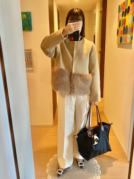 「LONGCHAMP（ロンシャン）のアイテム」を使った、リンゴさん（レディース・159cm）の秋コーディネート