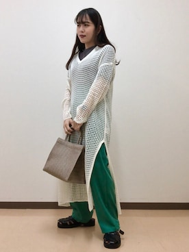 「みどり」｜「アイテム（ワンピース/ドレス）」を使った、Mona🔮さん（レディース・154cm）の春コーディネート